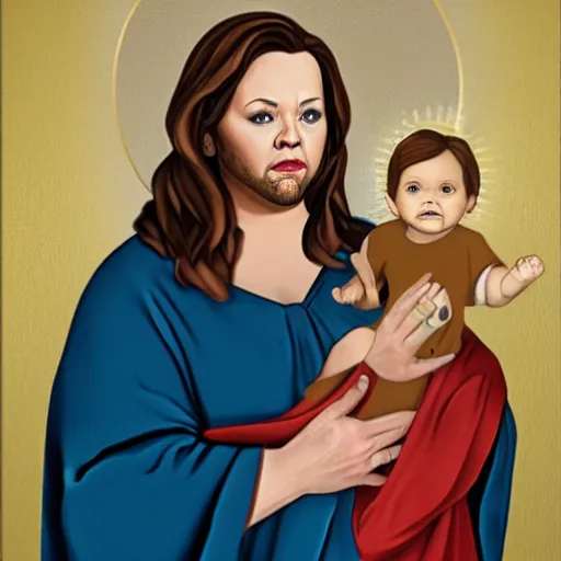 Image similar to melissa mccarthy as jesus, portrait