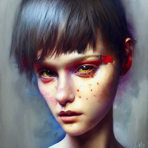 Image similar to lofi portrait pixar style by Lita Cabellut and Stanley Artgerm and Tom Bagshaw