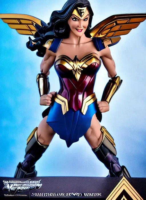 Image similar to transformers decepticon lynda carter's wonder woman action figure from transformers : kingdom, symmetrical details, by hasbro, takaratomy, tfwiki. net photography, product photography, official media