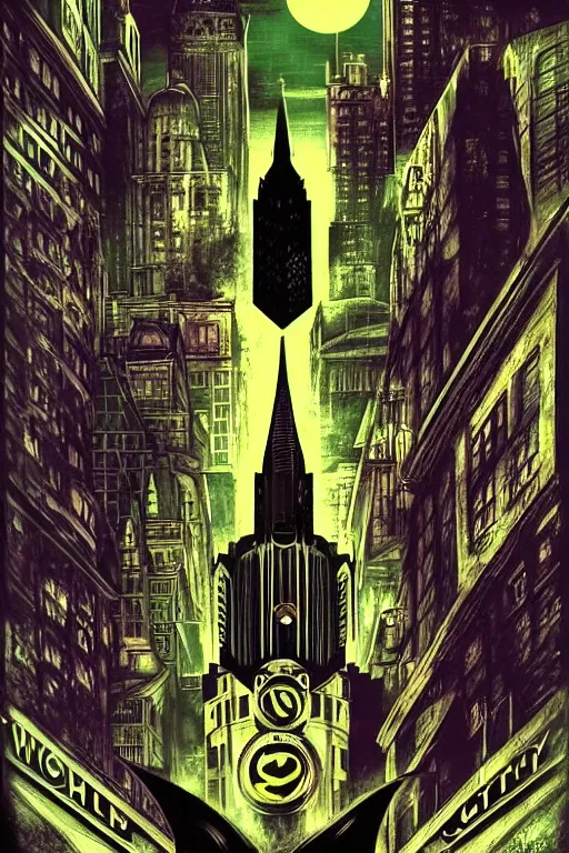 Image similar to gotham city, aesthetic, fantasy, bioshock pop art, by mike swiderek, jorge lacera, ben lo, tyler west,, ultrarealistic, sharp focus, intricate, ultra high definition details, shadow effect