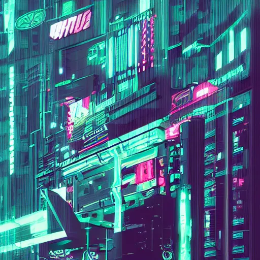 Prompt: whether tis nobler in the mind to suffer, vector graphics, cyberpunk