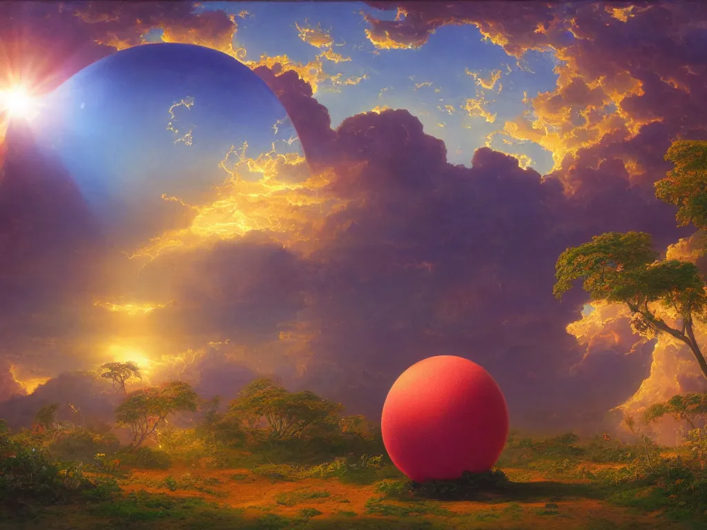 Prompt: sunlight study, the universe is a spheroid region 7 0 5 meters in diameter, art nouveau, kauai, by rachel ruysch and frederic edwin church and ( ( ( ( ( lisa frank ) ) ) ) ), 8 k, sharp focus, octane render