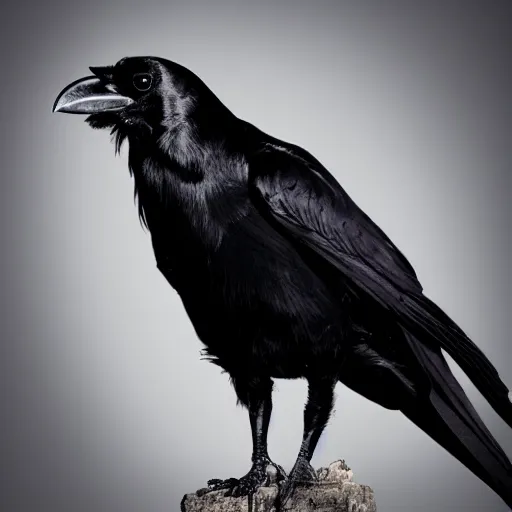 Image similar to A portrait of a crow dressed as a wizard, UHD, 4K