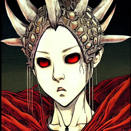 Image similar to prompt : portrait of darksouls character painted in miyazaki color style drawn by katsuhiro otomo and takato yamamoto, inspired by fables, china doll face, smooth face feature, intricate oil painting, high detail, sharp high detail, manga and anime 2 0 0 0