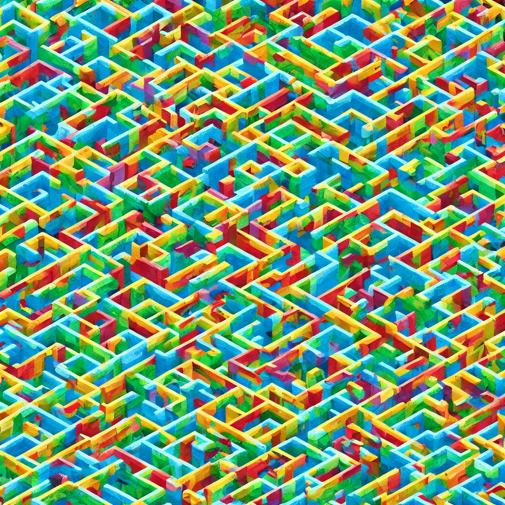 Image similar to wimmelbilder maze made of cartoon rug roads, isometric, very sharp