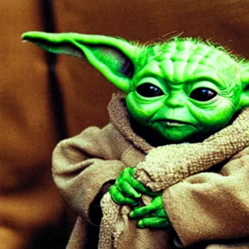 Image similar to a photo of baby yoda