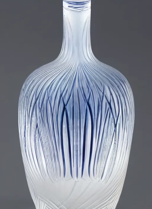 Image similar to Vase in the shape of a Kline bottle, designed by Rene Lalique