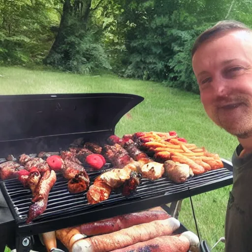 Image similar to chris on a barbeque