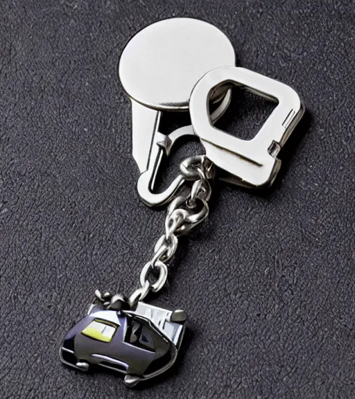 Prompt: realistic keychain of 'Sykes from 1999 Inspector Gadget film'