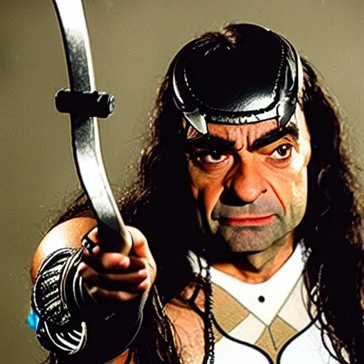 Image similar to mr. bean as conan the barbarian