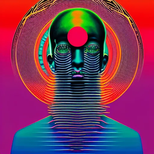 Image similar to album cover design design depicting the alter to the ai machine gods, by jonathan zawada, pi - slices, and tristan eaton, digital art