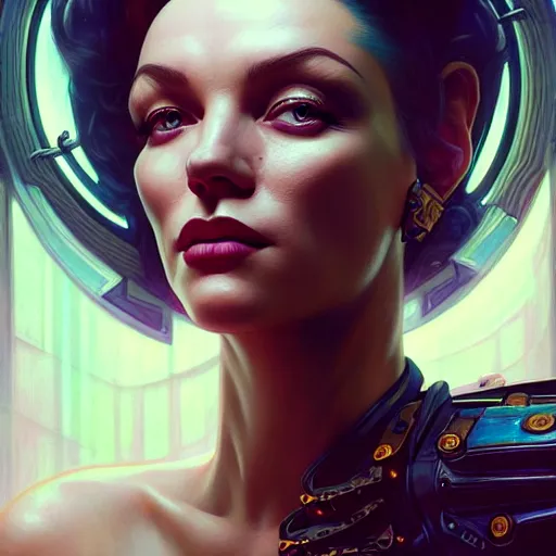 Image similar to portrait painting of a cyberpunk dwarven decker who looks like marilyn monroe, ultra realistic, concept art, intricate details, eerie, highly detailed, photorealistic, octane render, 8 k, unreal engine. art by artgerm and greg rutkowski and charlie bowater and magali villeneuve and alphonse mucha