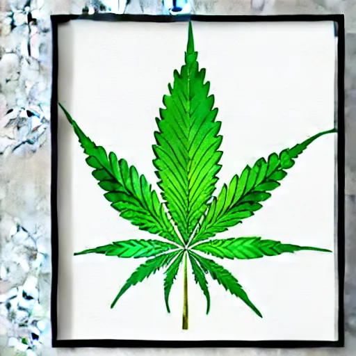 Image similar to pro cannabis poster illustrated watercolor