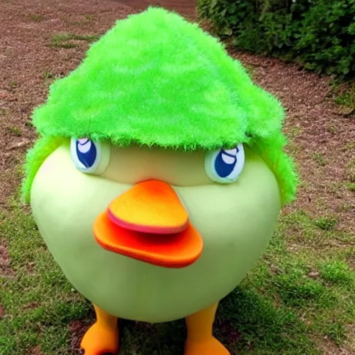 Image similar to a cabbage dressed as a duck