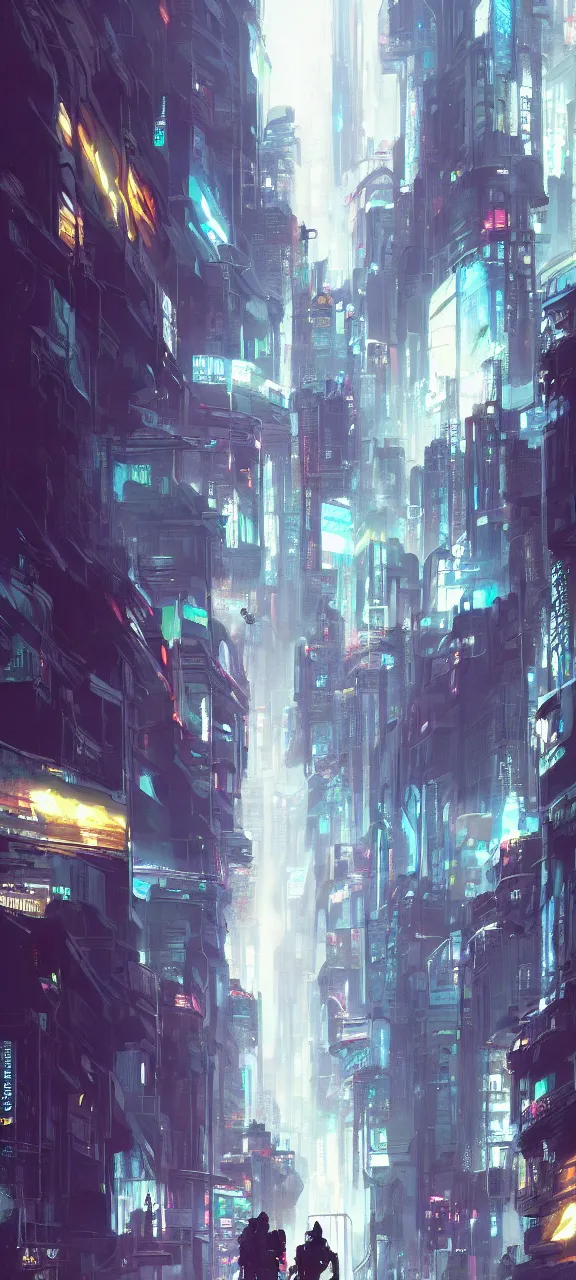 Image similar to A painting of a Cyberpunk City trending on artstation in the style of Greg Rutkowski