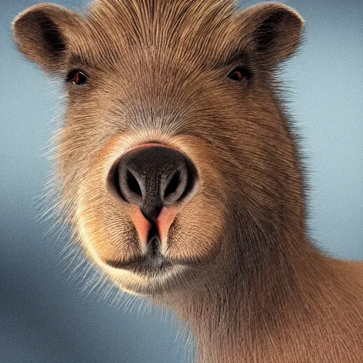 Image similar to Bernie Sanders capybara hybrid in, 4k resolution, 8k resolution, HD Quality, highly detailed, very detailed, detailed, studio quality lighting, digital art, trending on Artstation