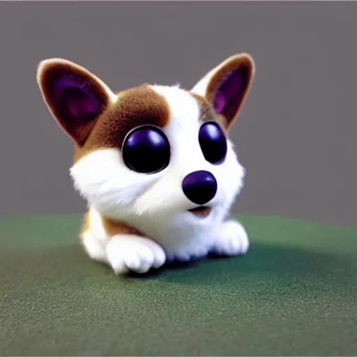 Image similar to adorable corgi furby toy, realistic concept art