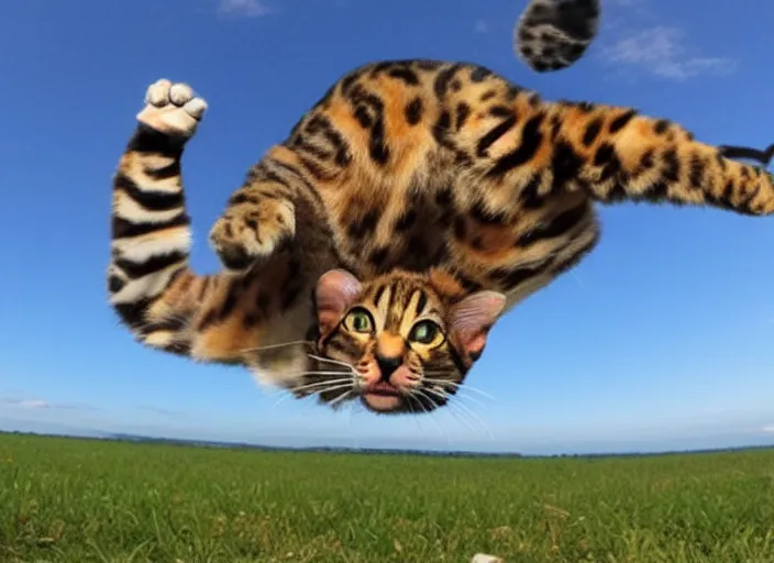 Image similar to bengal cat skydiving