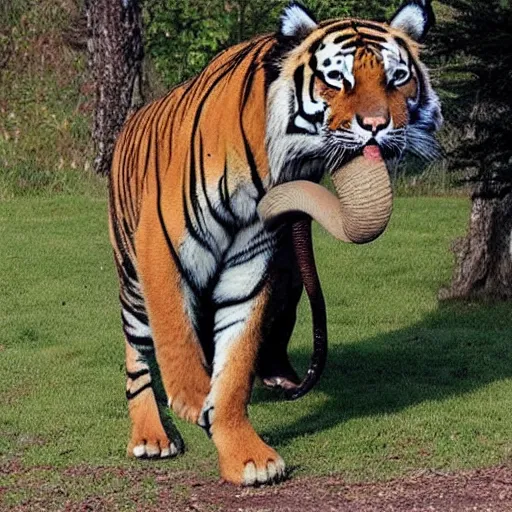 Image similar to tiger mix with a elephant, hybrid style