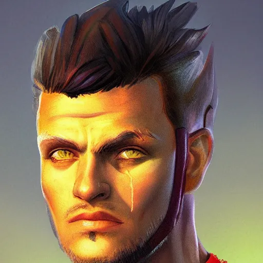 Image similar to Bright, colorful, realistic roman rpg single individual headshot dramatic backlighting, kodachrome, high contrast, highly detailed, sharp focus, digital painting, concept art, illustration, trending on artstation, comic book by Alex Ross cover art