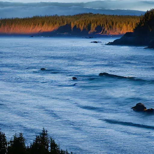 Image similar to pacific northwest coastline early morning