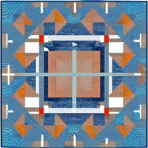 Prompt: 2 d vector quilt pattern block concept