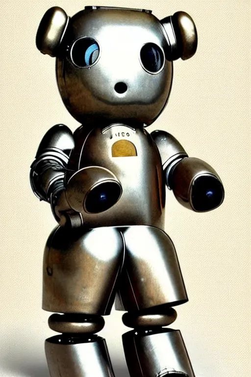 Image similar to ( ( ( ( ( 1 9 5 0 s retro future robot android aluminum teddy bear. muted colors. ) ) ) ) ) by jean - baptiste monge!!!!!!!!!!!!!!!!!!!!!!!!!!!!!!