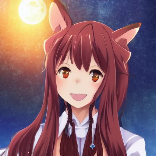 Prompt: The Spice&Wolf Anime | kenrou horo as Shoujo Protagonist | key visual, Pixiv