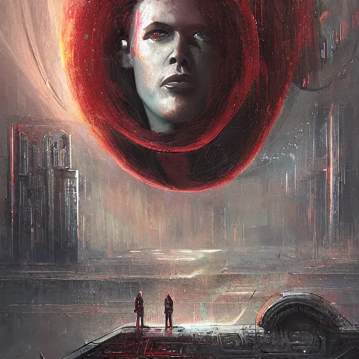 Image similar to neuromancer, painted by igor kieryluk