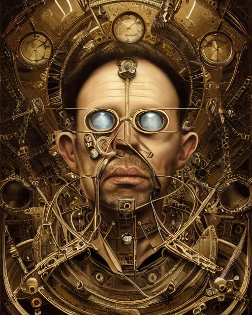 Image similar to epic portrait of victorian man scientist, steampunk, highly detailed, intricate details, symmetry, golden ratio, illustration, realistic, 8 k, high sharpness, by giger and rutkowski and dore