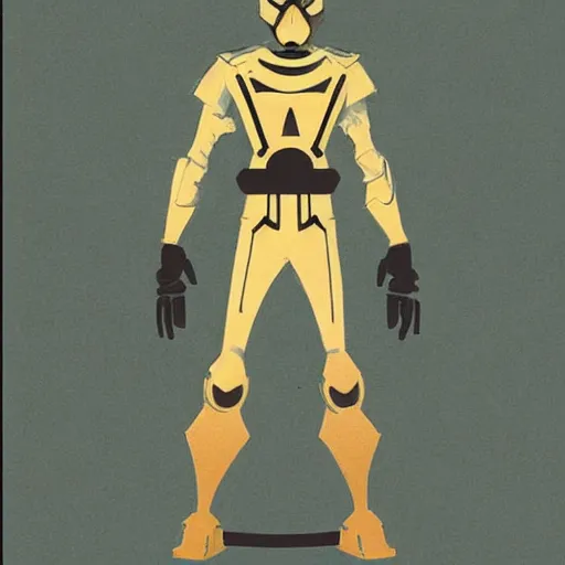 Image similar to concept art, stylized silhouette, super exaggerated proportions, concept design, male, science fiction suit, helmet, by mike mignola