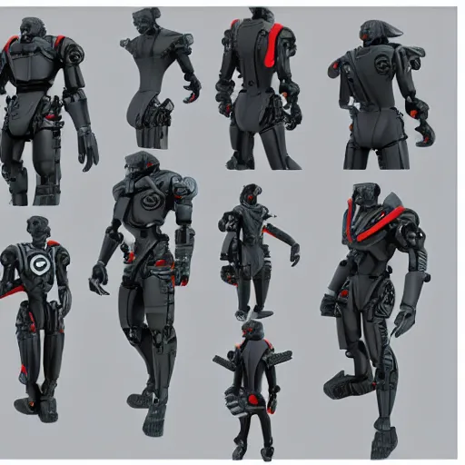 Image similar to 3 d kitbash kit, cyborg, hardsurfe, subdivision