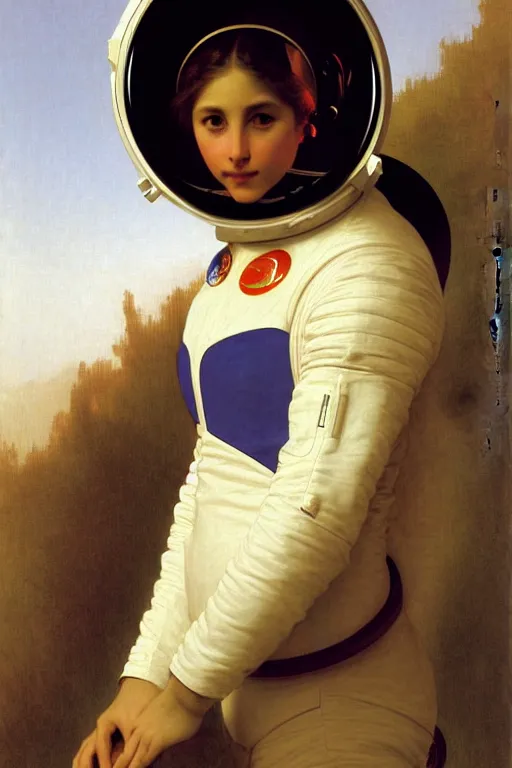 Image similar to portrait of a astronaut, by bouguereau