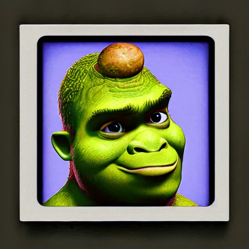 Prompt: Polaroid of a picture of a digital art painting of shrek