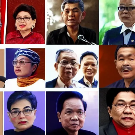 Image similar to indonesia iconic politician, perfect faces