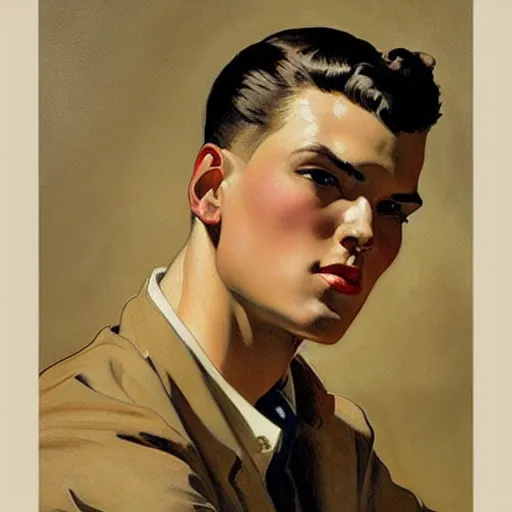 Image similar to attractive male, character design, painting by j. c. leyendecker