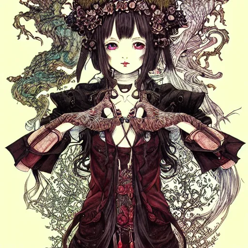 Prompt: prompt: Portrait painted in Ragnarok online style drawn by Vania Zouravliov and Takato Yamamoto, inspired by Fables, intricate acrylic gouache painting, high detail, sharp high detail, manga and anime 2000