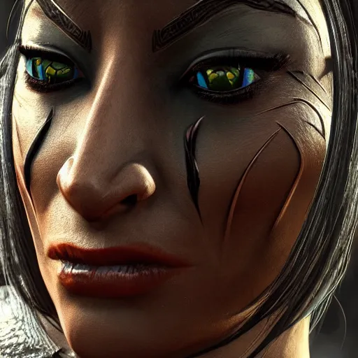 Prompt: the elder scrolls, female dunmer, detailed face, high quality, photorealistic, 8 k