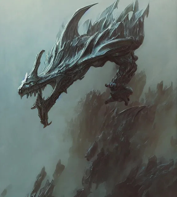 Image similar to wyvern concept, beksinski, age of sigma art, frank franzetta, ruan jia, dark soul armor concept, trending on artstation, wayne barlowe, adrian smith fantasy art, elden ring art, the hobbit art, lord of the ring art, infinity blade armor