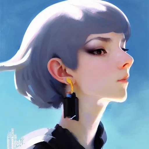 Prompt: greg manchess portrait painting of white pale skinny young girl with black hime haircut as overwatch character, medium shot, asymmetrical, profile picture, organic painting, sunny day, matte painting, bold shapes, hard edges, street art, trending on artstation, by huang guangjian and gil elvgren and sachin teng