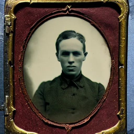 Prompt: tintype of an old with