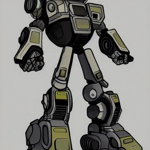 Prompt: mech in the style of kallamity luca zampriolo