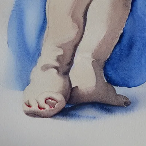 Image similar to a baby's foot, watercolour