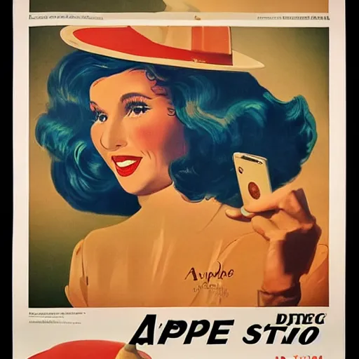 Image similar to vintage ad poster by apple