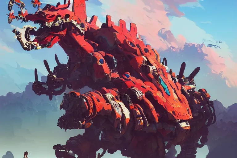 Image similar to fireclaw machine mecha animal beast robot of horizon forbidden west horizon zero dawn bioluminiscence, behance hd by jesper ejsing, by rhads, makoto shinkai and lois van baarle, ilya kuvshinov, rossdraws global illumination