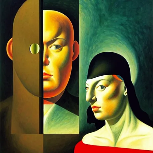 Image similar to figurative avant garde post - morden monumental dynamic interior portrait by magritte and edward hopper, inspired by william blake and gaugin, illusion surreal art, highly conceptual figurative art, intricate detailed illustration, controversial poster art