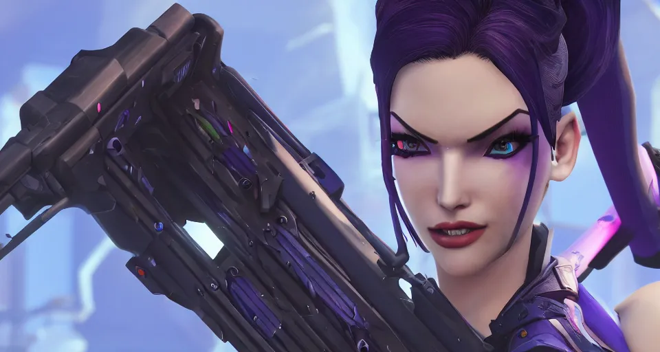 Image similar to widowmaker, overwatch, 4 k, screenshot, high detailed