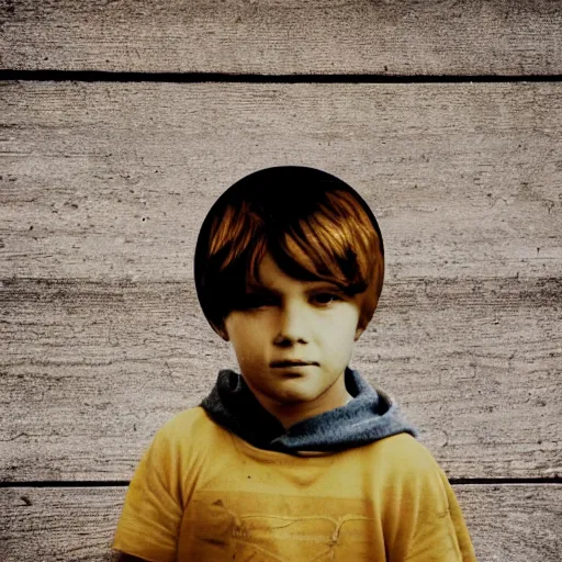 Image similar to photo of a boy made of wood