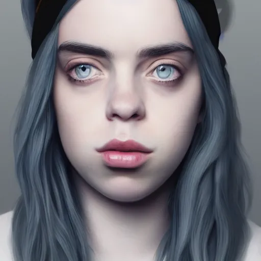 Image similar to portrait of Billie Eilish wearing a crown, dramatic lighting, detailed, very realistic, trending on Artstation, Cgsociety