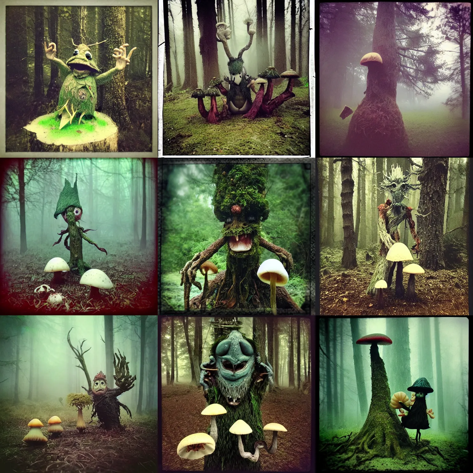 Angry Hungry Treebeard Stuffing Amanita Mushrooms Stable Diffusion 